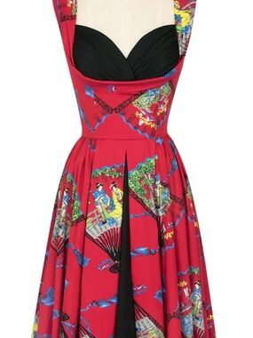 Trashy Diva Honey Baby dress in red fans size 22